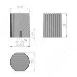 Превью картинка PULSE Ручка-кнопка белый матовый (KH.43.000.WTM) #2