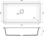 Превью картинка Rivelato STRIA 8679 1-чаш 860*460 Calcestruzzo #2