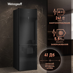 Превью картинка Холодильник с нижней морозилкой Weissgauff WRK 185 Total NoFrost Inverter Black Glass #10