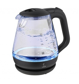 Картинка Lex LX 3003-1, чайник стеклянный (черный)
