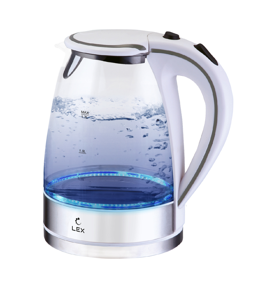Фото Чайник Lex LX 3004-2,чайник стеклянный (белый)
