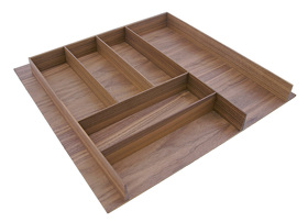 Картинка Деревянный лоток WOODLINE для столовых приборов, ширина фасада 600 мм, 485x459х49 мм, орех