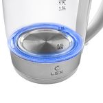 Превью картинка Чайник Lex LXK 3005-2,чайник стеклянный (белый) #5