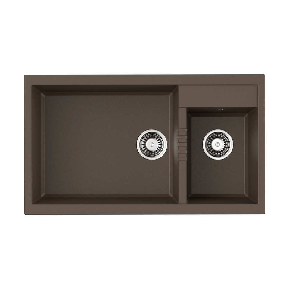 Фото Гранитная мойка Omoikiri Tedori 86-2-LB-ES Tetogranit/espresso
