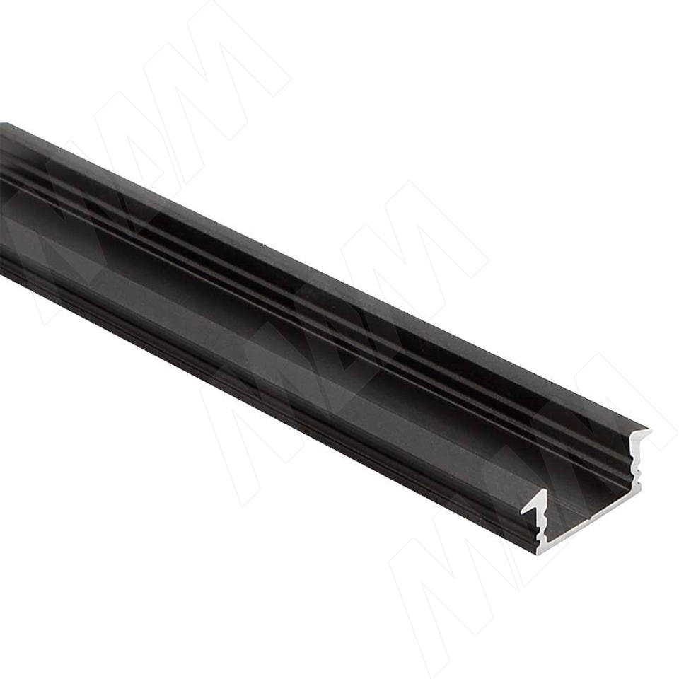 Фото PULSE Профиль FM1, врезной, черный, 20х7,5мм, L-6100 (LSP-FM1-ALU-6.1-BL)