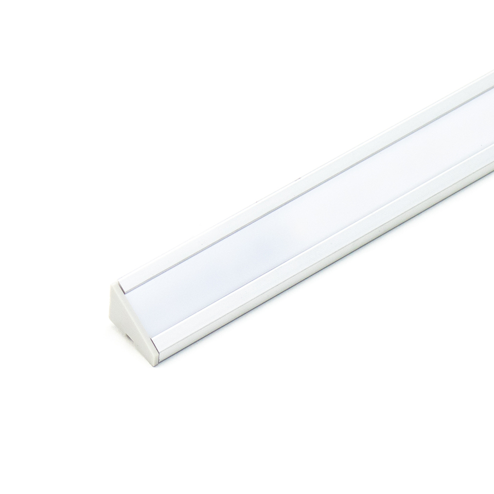Фото DLIGHT Светодиодный светильник ANGLE без выключателя, кабель СПРАВА, 9.6 W/м, холодный, алюминий