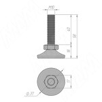 Превью картинка PULSE Ножка мебельная, M10x40, черная (PI17.M10X40.BL) #3