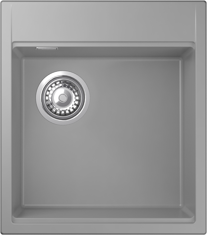 Фото Гранитная мойка Rivelato TESORO 455-L 1-чаш 450*510 grigio metallizzato