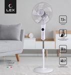 Превью картинка Вентилятор Lex LXFC 8340, 16" напольный вентилятор с ПДУ, белый #1