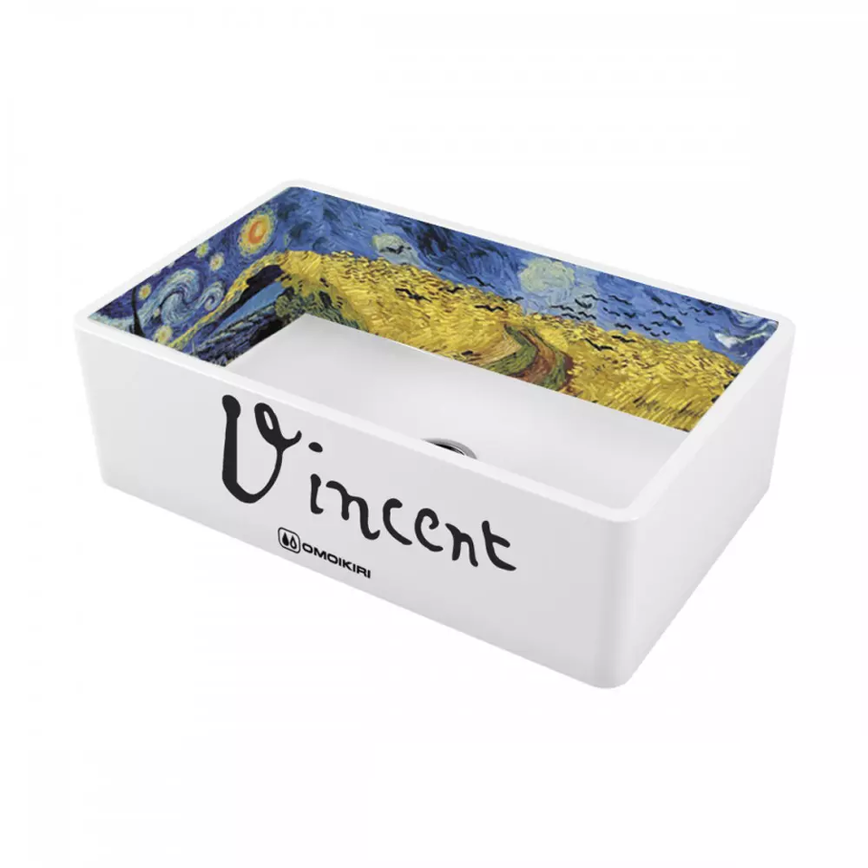 Фото Гранитная мойка Omoikiri Mikura 76-Vangogh Natceramic/белый