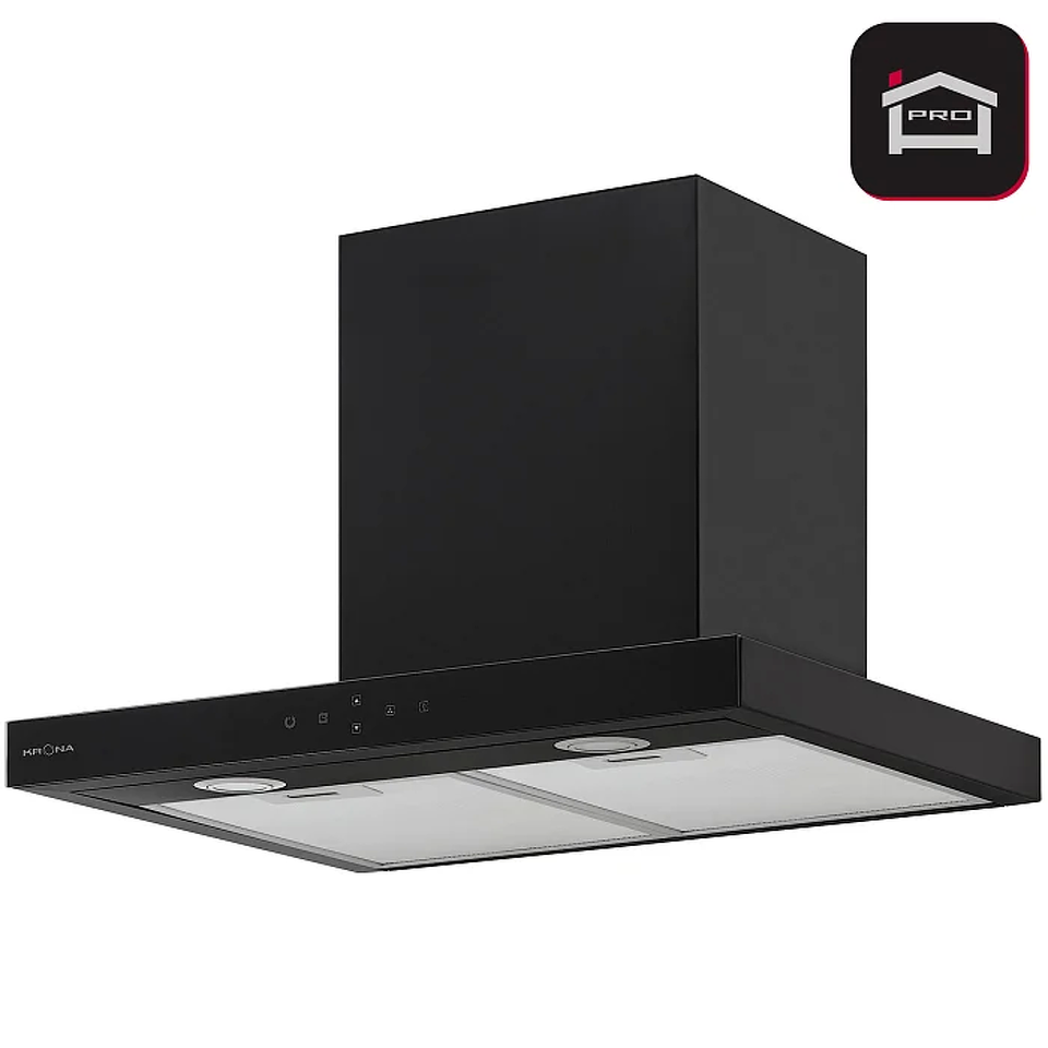 Фото Т-образная вытяжка  KRONA ONYX 600 GLASS BLACK S