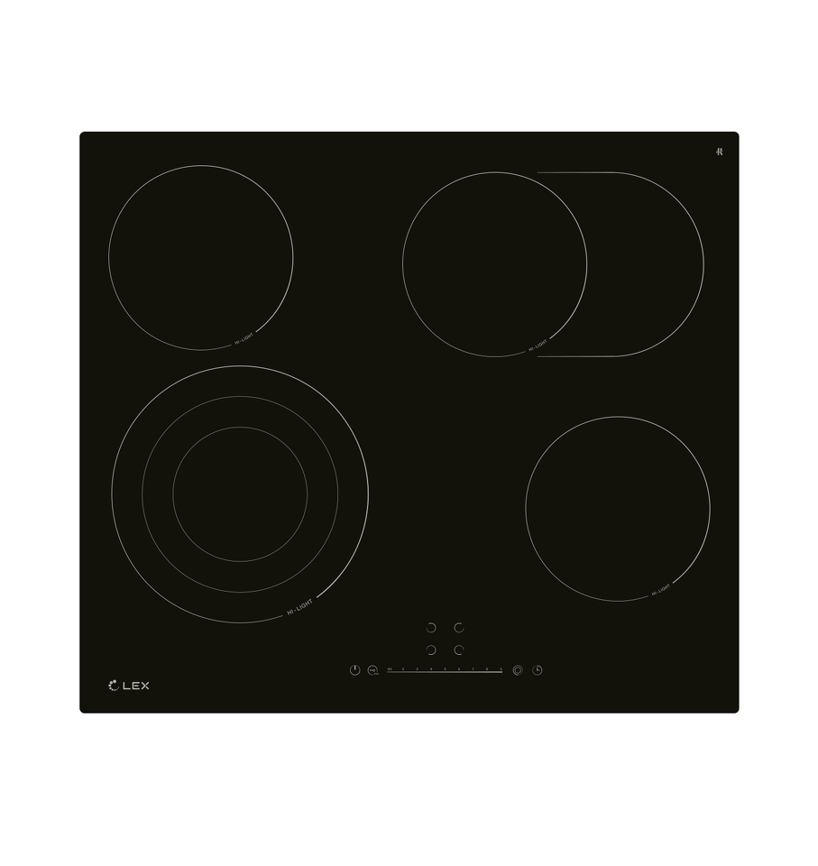 Фото Электрическая варочная панель Lex EVH 642D BL панель стеклокерамическая электрическая