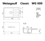 Превью картинка Гранитная мойка Weissgauff WG 60001 Classic White #2