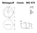 Превью картинка Гранитная мойка Weissgauff WG 47503 Classic Light Grey #2