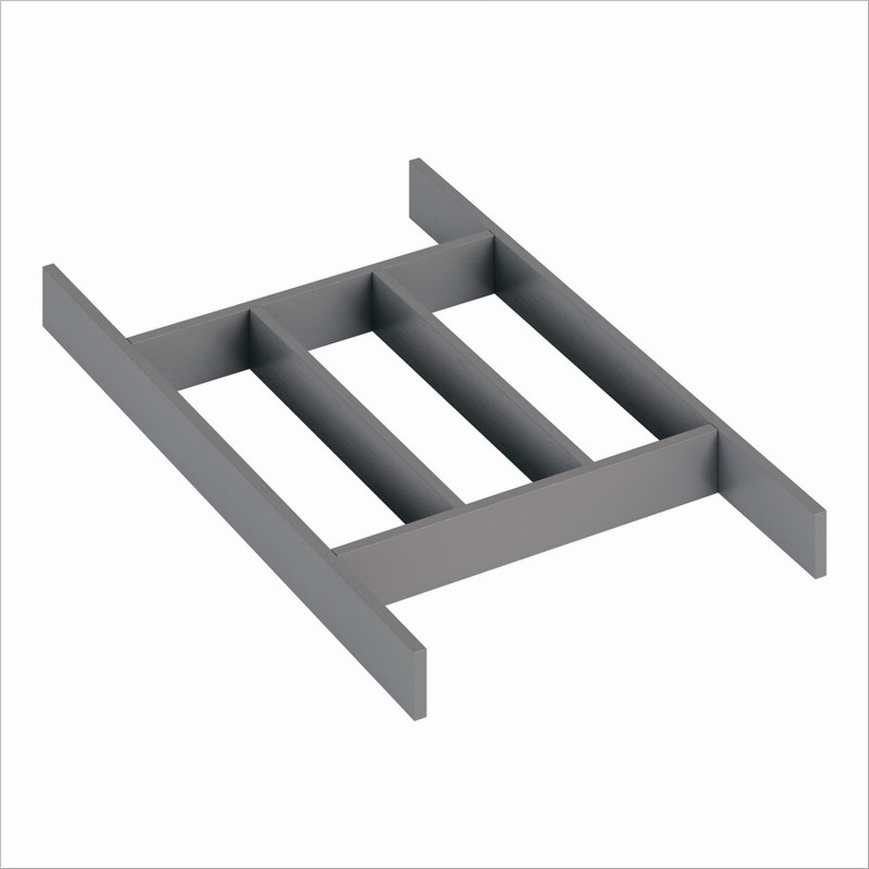 Фото Лоток-рамка WOODLINE BLANK для столовых приборов, ширина фасада 400-1200 мм, 276х472х43 мм, антрацит