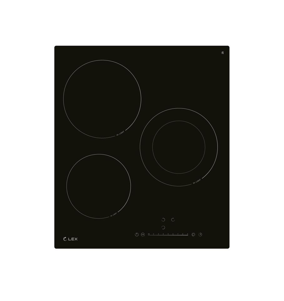 Фото Электрическая варочная панель Lex EVH 431A BL панель стеклокерамическая электрическая