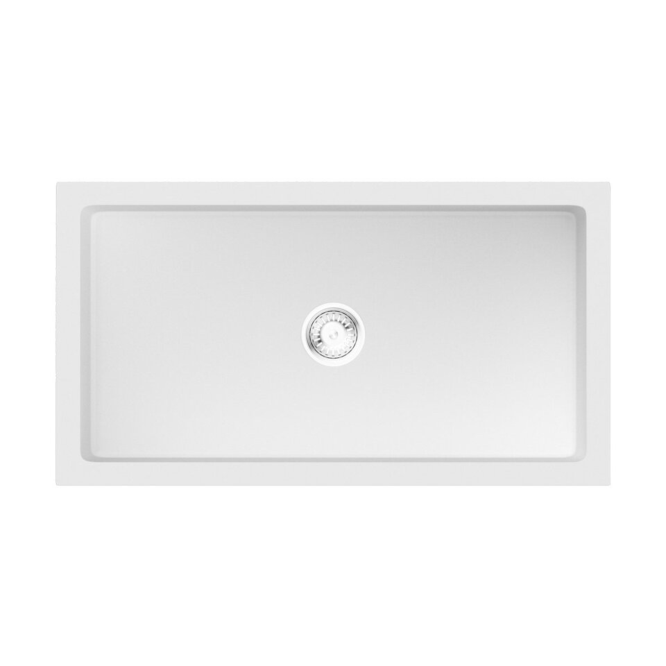 Фото Гранитная мойка Omoikiri Mikura 76-WH Glossy Natceramic/белый глянцевый