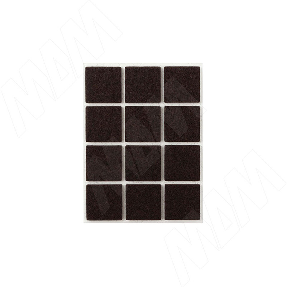 Фото PULSE Подпятник самоклеящийся квадратный 30x30 мм, 12 штук, коричневый (HS3030-NB)