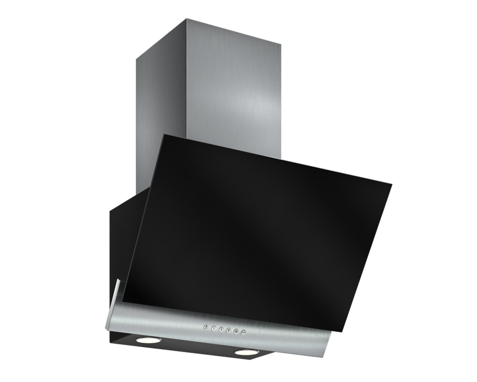 Фото Наклонная вытяжка Elikor RX6754XB нерж/черное стекло