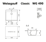 Превью картинка Гранитная мойка Weissgauff WG 49001 Classic White #2