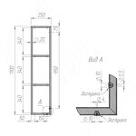 Превью картинка PULSE Металлокаркас-рамка для полок 1100x250мм черный (RAL 9005, муар) (MF.02.1100x250.BLC) #4