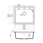 Превью картинка Omoikiri Sintesi 57-GR Artceramic/leningrad grey #2