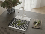 Превью картинка Гранитная мойка Rivelato TESORO 405 1-чаш 400*510 grigio metallizzato #5