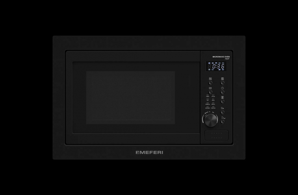 Фото Печь микроволновая встраиваемая Meferi MMO6025BK RETRO