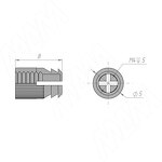 Превью картинка Permo Футорка распорная металлическая, без шарика, D5, М4x8 (BU07) #3