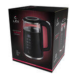 Превью картинка Чайник Lex LXК 30015-1, чайник стеклянный (черный) #7