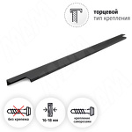 Превью картинка PULSE Профиль-ручка L=496мм крепление саморезами черный матовый (краска RAL 9005) (PH.RU13.500.BL) #2
