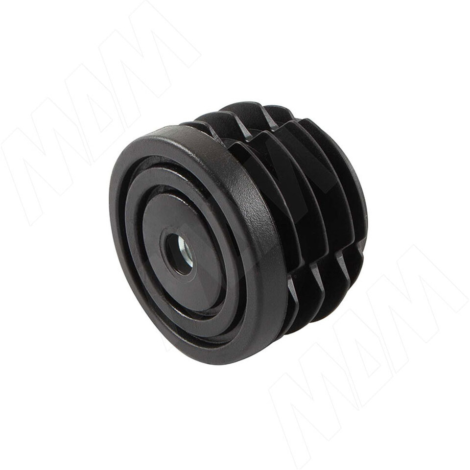Фото PULSE Подпятник для круглой трубы D50 мм, с резьбой М8, черный (HL.R.50.M8.BL)