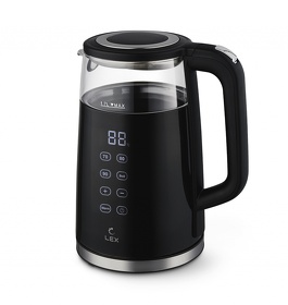 Картинка Lex LXК 30015-1, чайник стеклянный (черный)