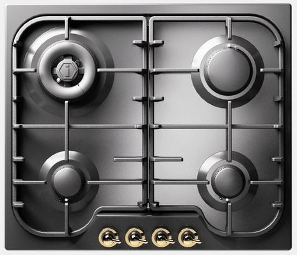 Фото Газовая варочная панель ILVE HCB60DN/MGG матовый графит (фурн. латунь)